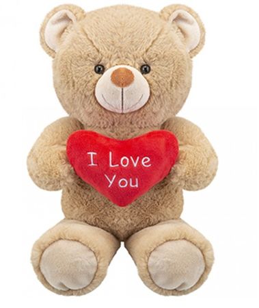 Soft Toy Mr Logan With Heart H28cm Brown thumbnail