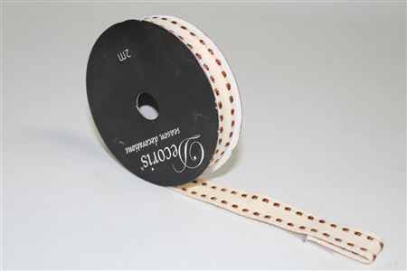 Ribbon Natural Wooven With Copper Edge D15mm (2m) thumbnail