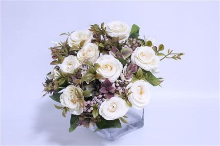 Silk Bush18 Happy Harmony Rose L37cm Cream thumbnail
