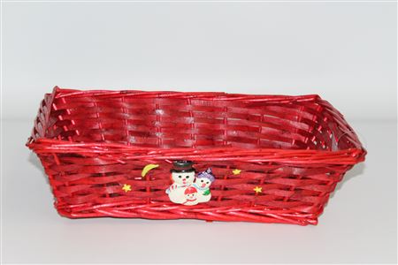 Basket Festive Oblong L38 D28 H10cm Red thumbnail