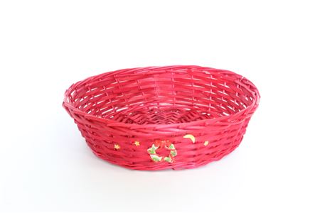 Basket Festive Red Round D40 H09cm Red thumbnail
