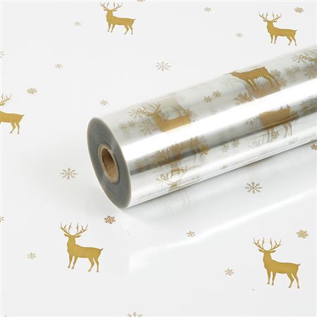 Flowerwrap Reindeer W80cm Gold (100m) thumbnail