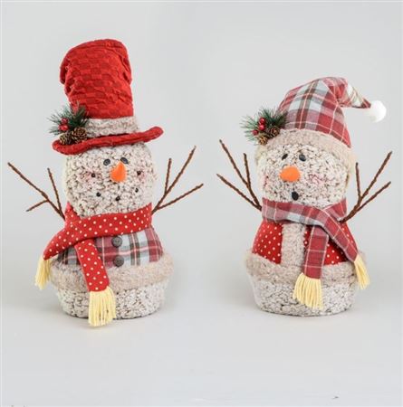 Fabric Old Fashioned Snowman H46cm thumbnail