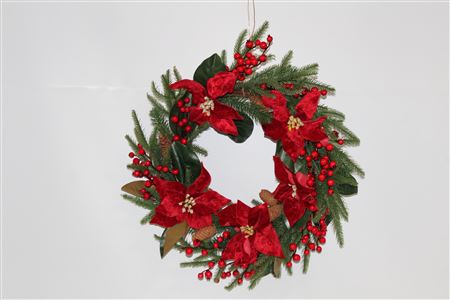 Wreath Picasso Poinsettia D65cm thumbnail