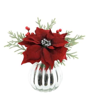 Glass Handtie In Glass H28cm Poinsettia Red thumbnail